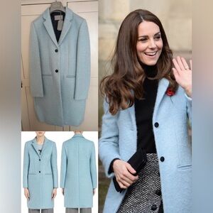 NWT Mulberry 'Paddington' Coat in Sky Blue - ASO Kate Middleton -UK12/US8 (Rare)